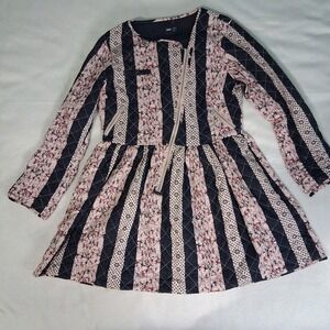 Asos Funky Unique Patchwork Quilted Zipper Detail Knee LengthDress Women's SZ 14